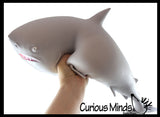 NEW - Jumbo 21.5" Shark Batting Filled Squishy Squeeze Stress Ball Soft Filling - Sensory, Fidget Toy