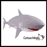 NEW - Jumbo 21.5" Shark Batting Filled Squishy Squeeze Stress Ball Soft Filling - Sensory, Fidget Toy