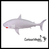 NEW - Jumbo 21.5" Shark Batting Filled Squishy Squeeze Stress Ball Soft Filling - Sensory, Fidget Toy