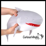 NEW - Jumbo 21.5" Shark Batting Filled Squishy Squeeze Stress Ball Soft Filling - Sensory, Fidget Toy