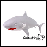 NEW - Jumbo 21.5" Shark Batting Filled Squishy Squeeze Stress Ball Soft Filling - Sensory, Fidget Toy