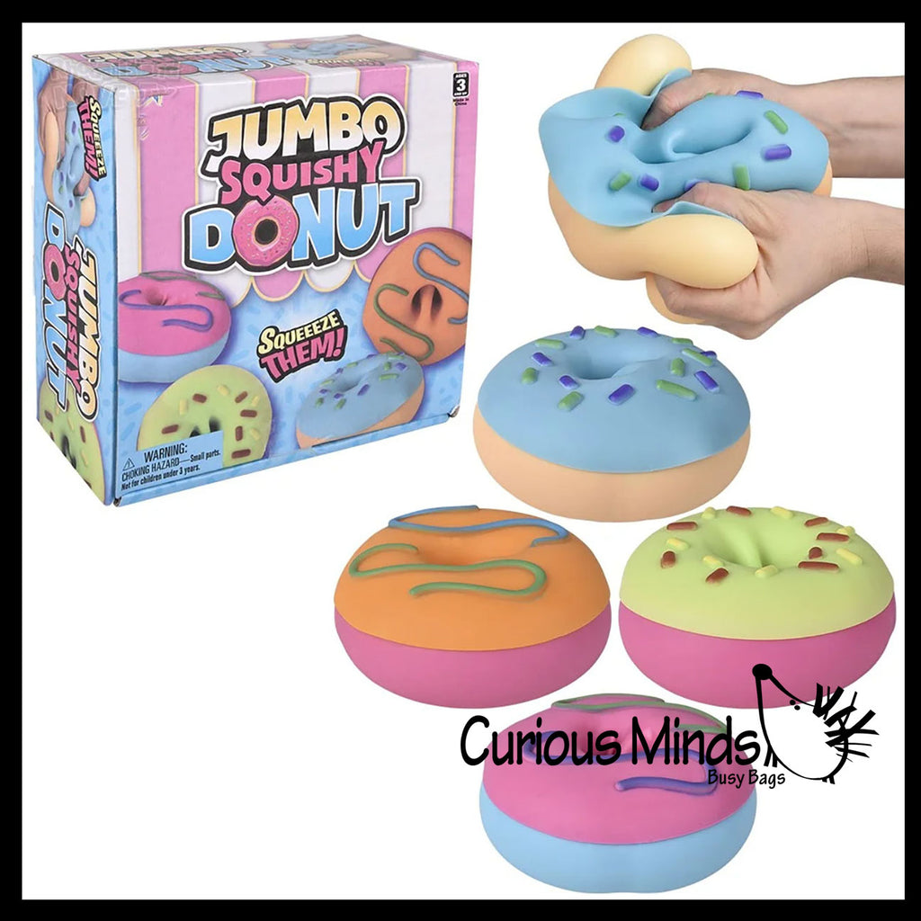 Jumbo Doh Filled Donut - Removable Frosting - Soft Stress Squishy Ball Doughnut