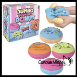 Jumbo Doh Filled Donut - Removable Frosting - Soft Stress Squishy Ball Doughnut