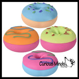 Jumbo Doh Filled Donut - Removable Frosting - Soft Stress Squishy Ball Doughnut