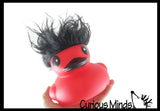 NEW - Jumbo Rubber Ducks With Colorful Hair - Rubber Duckies - Cute Novelty Prize Reward Giveaway
