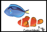 NEW - Jumbo Fish (Clownfish, Blue Tang, Pufferfish) Water Bath Squirter Toy - Huge Water Soaker Gun For Pool Outdoor Play