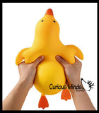Jumbo Doh Filled Yellow Laying Down Goose Ducky - Rubber Duck Shaped Stress Squishy Ball