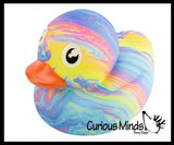 Jumbo Swirled Marbled Print Rubber Ducks - Rubber Duckies - Cute Novelty Prize Reward Giveaway