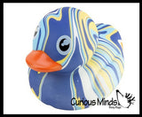 Jumbo Swirled Marbled Print Rubber Ducks - Rubber Duckies - Cute Novelty Prize Reward Giveaway