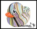 Jumbo Swirled Marbled Print Rubber Ducks - Rubber Duckies - Cute Novelty Prize Reward Giveaway