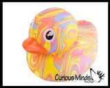 Jumbo Swirled Marbled Print Rubber Ducks - Rubber Duckies - Cute Novelty Prize Reward Giveaway