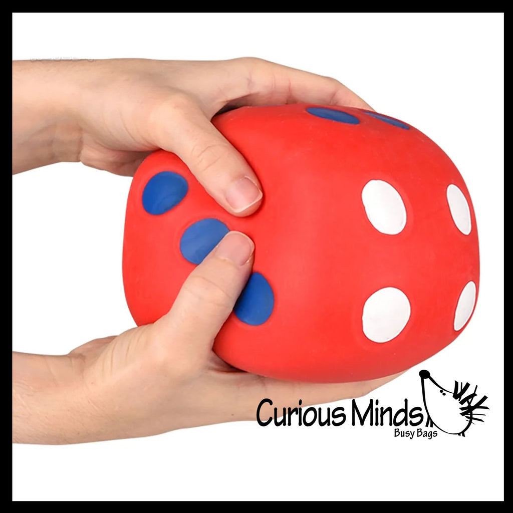 Marshmallow Dice Jumbo 4.75" Stress Balls - Ultra Soft Kneadable Fidget Squish Balls - Amazingly Soft