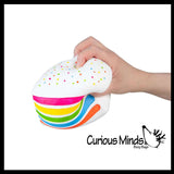 NEW - Jumbo Doh Rainbow Cake Slice ORB Easy Squeezy Soft Slow Rise Fluff- Filled Squeeze Squishy Decompression Stress Balls - Sensory, Stress, Fidget Toy OT Huge