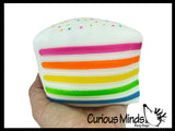 NEW - Jumbo Doh Rainbow Cake Slice ORB Easy Squeezy Soft Slow Rise Fluff- Filled Squeeze Squishy Decompression Stress Balls - Sensory, Stress, Fidget Toy OT Huge