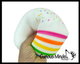 NEW - Jumbo Doh Rainbow Cake Slice ORB Easy Squeezy Soft Slow Rise Fluff- Filled Squeeze Squishy Decompression Stress Balls - Sensory, Stress, Fidget Toy OT Huge