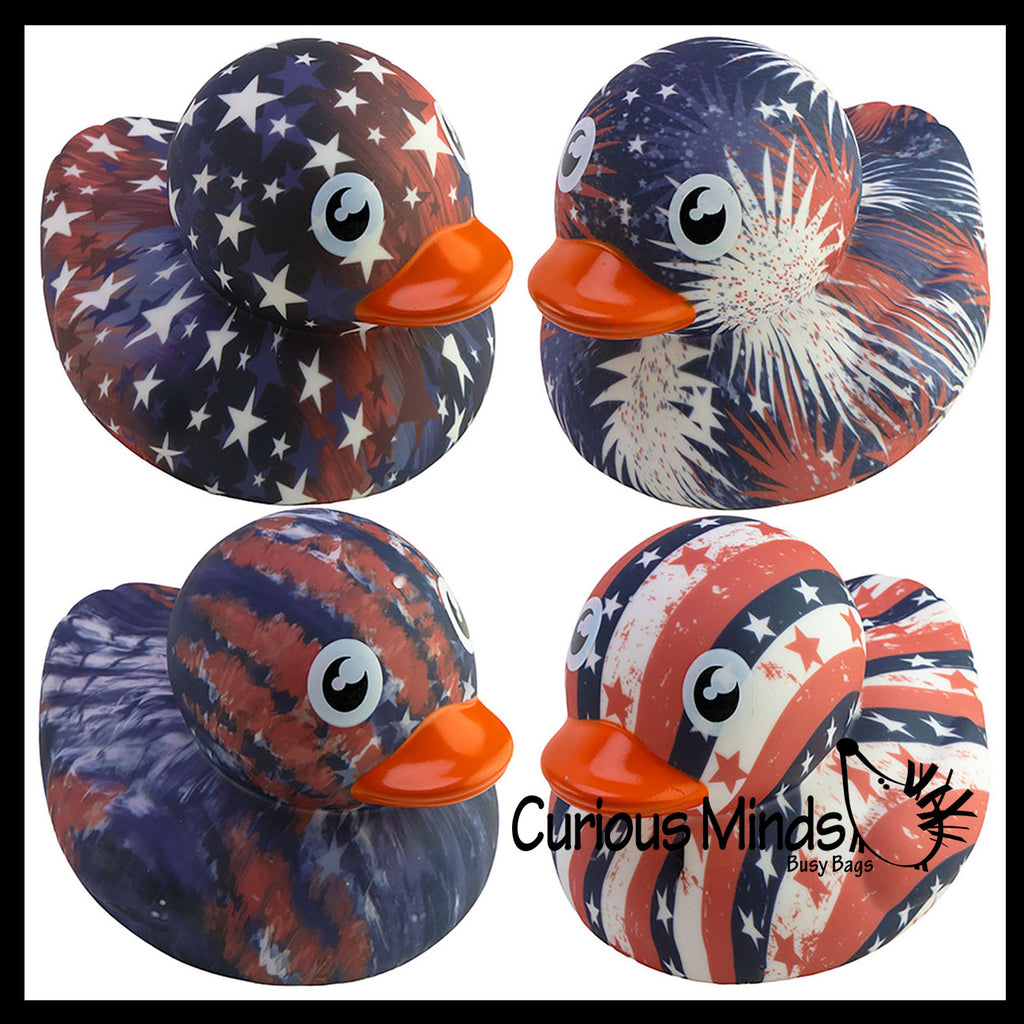 Jumbo Patriotic USA Print Rubber Ducks - Rubber Duckies - Cute Novelty Prize Reward Giveaway