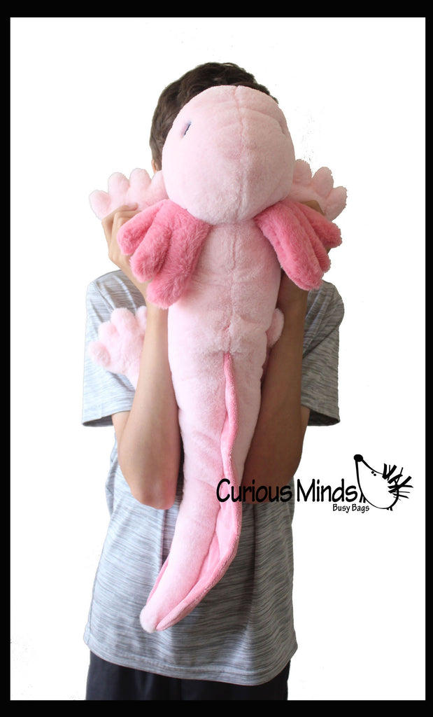 NEW - Axolotl Realistic Earth Safe Cute Large Long Plush Stuffed Animals Body Pillow - Adorable Soft and Cuddly Mini Animal Plushie Plushy