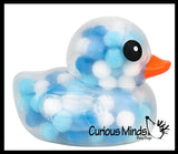 Jumbo Pom Pom Filled 6" Rubber Ducks - Rubber Duckies - Cute Novelty Prize Reward Giveaway