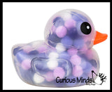 Jumbo Pom Pom Filled 6" Rubber Ducks - Rubber Duckies - Cute Novelty Prize Reward Giveaway