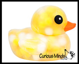 Jumbo Pom Pom Filled 6" Rubber Ducks - Rubber Duckies - Cute Novelty Prize Reward Giveaway