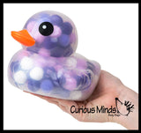 Jumbo Pom Pom Filled 6" Rubber Ducks - Rubber Duckies - Cute Novelty Prize Reward Giveaway