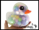 Jumbo Pom Pom Filled 6" Rubber Ducks - Rubber Duckies - Cute Novelty Prize Reward Giveaway