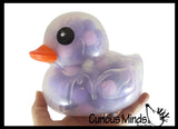 Jumbo Pom Pom Filled 6" Rubber Ducks - Rubber Duckies - Cute Novelty Prize Reward Giveaway