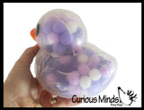 Jumbo Pom Pom Filled 6" Rubber Ducks - Rubber Duckies - Cute Novelty Prize Reward Giveaway