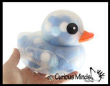 Jumbo Pom Pom Filled 6" Rubber Ducks - Rubber Duckies - Cute Novelty Prize Reward Giveaway