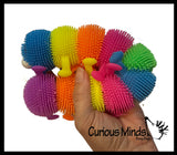 Large 12" Puffer Caterpillar Fidget Sensory Toy - 10 Section Tactile Toy Bug