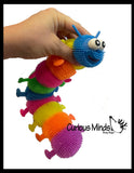 Large 12" Puffer Caterpillar Fidget Sensory Toy - 10 Section Tactile Toy Bug
