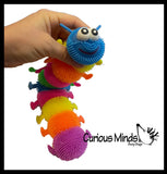 Large 12" Puffer Caterpillar Fidget Sensory Toy - 10 Section Tactile Toy Bug