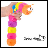 Large 12" Puffer Caterpillar Fidget Sensory Toy - 10 Section Tactile Toy Bug