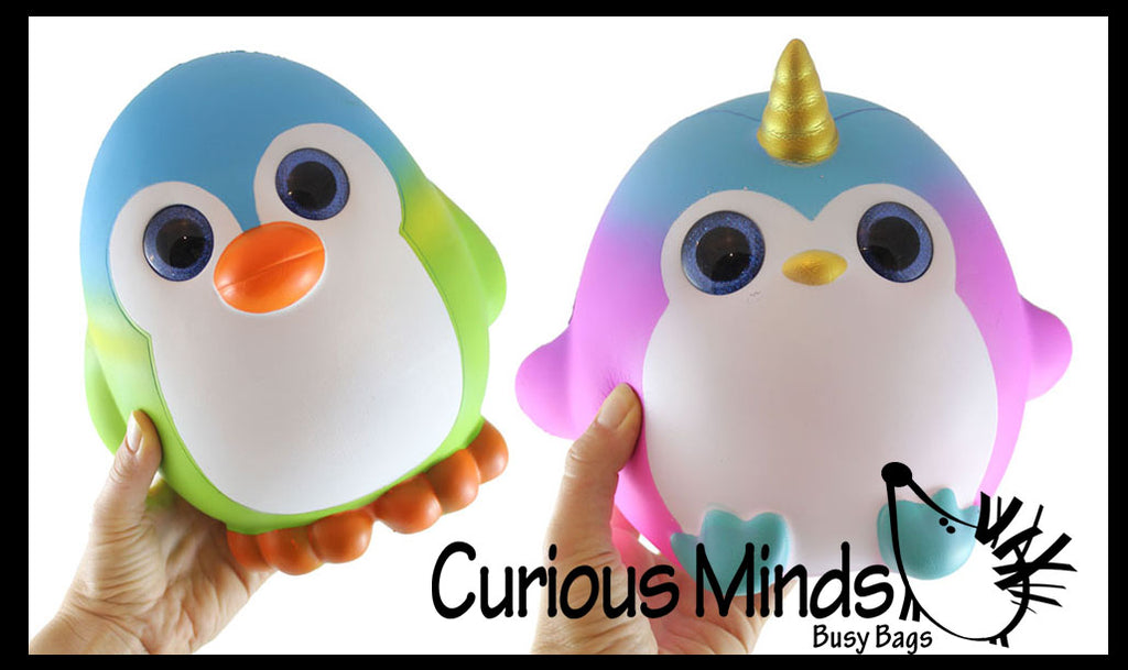 JUMBO Penguin Squishy Slow Rise Foam Pet Animal Toy -  Scented Sensory, Stress, Fidget Toy Cute