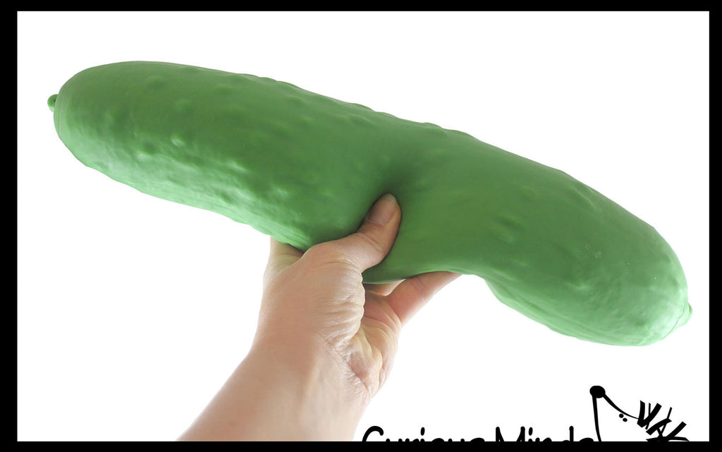 ORB Jumbo Doh Pickle Soft Slow Rise Fluff- Filled Squeeze Squishy Decompression Stress Balls - Sensory, Stress, Fidget Toy OT Huge Food