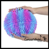 Striped Multi-Color Tie Dye Swirl Jumbo 8" Puffer Ball - Sensory Therapy Fidget Stress Balls - OT Autism SPD