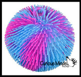 Striped Multi-Color Tie Dye Swirl Jumbo 8" Puffer Ball - Sensory Therapy Fidget Stress Balls - OT Autism SPD