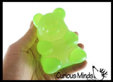 Large 4" Gummy Bear Shaped Ball - Thick Glue/Gel Syrup Molasses Stretch Ball Maltose- Ultra Squishy and Moldable Slow Rise Relaxing Sensory Fidget Stress Toy
