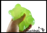 Large 4" Gummy Bear Shaped Ball - Thick Glue/Gel Syrup Molasses Stretch Ball Maltose- Ultra Squishy and Moldable Slow Rise Relaxing Sensory Fidget Stress Toy