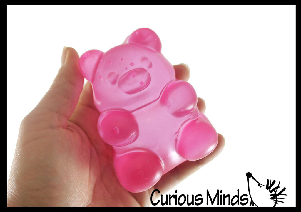 Large 4" Gummy Bear Shaped Ball - Thick Glue/Gel Syrup Molasses Stretch Ball Maltose- Ultra Squishy and Moldable Slow Rise Relaxing Sensory Fidget Stress Toy