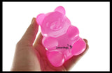 Large 4" Gummy Bear Shaped Ball - Thick Glue/Gel Syrup Molasses Stretch Ball Maltose- Ultra Squishy and Moldable Slow Rise Relaxing Sensory Fidget Stress Toy
