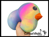 Jumbo Tie Dye Doh Filled Ducky - Rubber Duck Shaped Stress Squishy Ball