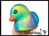 Jumbo Tie Dye Doh Filled Ducky - Rubber Duck Shaped Stress Squishy Ball