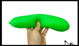 NEW - Large 10" Doh Pickle  Squeeze Squishy Decompression Stress Balls - Sensory, Stress, Fidget Toy OT Huge Food