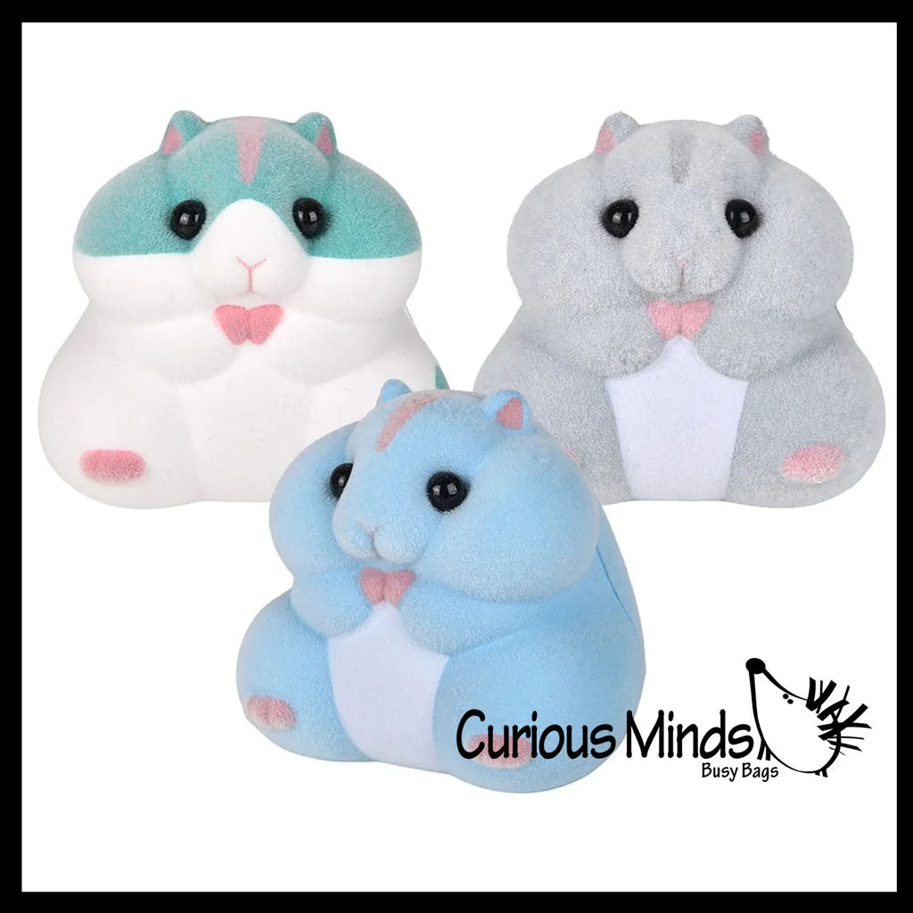 NEW - Soft Velvet Flocked Chubby Hamster Slow Rise Foam Squishy Toy