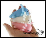 Axolotl Large Mochi - Cute Animal Gummy Mochi Fidget Squishy Animals - Cute Individually Wrapped Toys - Sensory, Stress, Fidget Party Favor Toy
