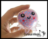 Light Up Octopus - Air and Styrofoam Bead Filled Squeeze Stress Balls  -  Sensory, Stress, Fidget Toy Super Soft