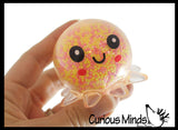 Light Up Octopus - Air and Styrofoam Bead Filled Squeeze Stress Balls  -  Sensory, Stress, Fidget Toy Super Soft