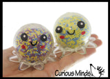 Light Up Octopus - Air and Styrofoam Bead Filled Squeeze Stress Balls  -  Sensory, Stress, Fidget Toy Super Soft