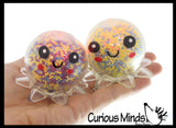 Light Up Octopus - Air and Styrofoam Bead Filled Squeeze Stress Balls  -  Sensory, Stress, Fidget Toy Super Soft